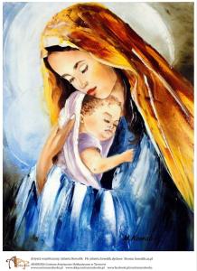 Papier ryżowy A5 Matka Boska z Dzieciątkiem wzór 3 A5I8