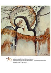 Papier ryżowy A4 Anioł złoto-szary A4R62