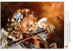 Papier ryżowy A4 Aniołek grający na skrzypcach A4R32