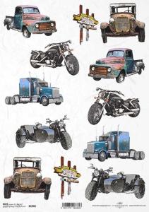 Papier ryżowy A4 R1902 Auta złomki mix