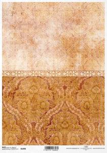 Papier ryżowy A4 R1898 Tło tapeta z paskiem ornamentowym pomarańcz