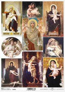 Papier ryżowy A4 R1890 Ikony małe / Maryja z dzieciątkiem brąz