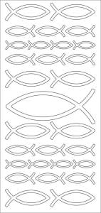 Naklejka ażurowa "RYBY" złota