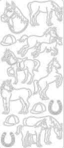 Naklejka ażurowa "konie jokeyka" złota