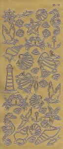 Naklejka ażurowa "zwierzęta morskie" złota