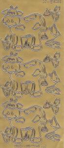 Naklejka ażurowa "krówki" złota