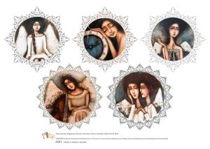 Papier ryżowy A4 Anioły w kołach z koronki A4K1