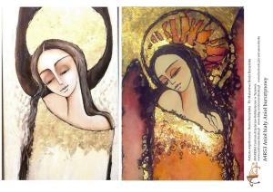 Papier ryżowy A4 Anioł biały. Anioł bursztynowy A4R53