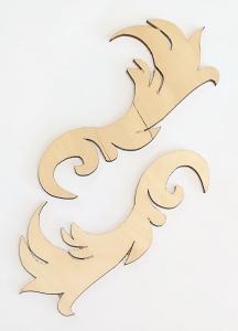 Sklejka dekor dwie sztuki 12x5cm  AD