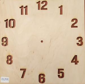 Sklejka tarcza zegarowa z wycientymi cyframi 32x32cm AD