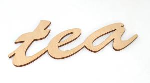 Napis ze sklejki TEA wzór 2