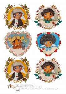 Papier ryżowy A4 Aniołki dzieci w kółkach A4K6