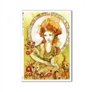 Papier ryżowy A4 Kobieta Jesień S-0092