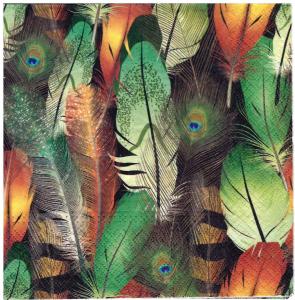 Serwetka TETE 1 sztuka pawie pióra