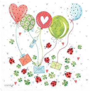 Serwetka STEWO 1 sztuka - balony / biedronki