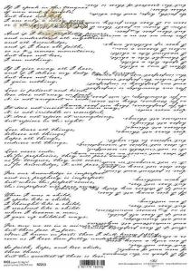 Papier ryżowy A4 R2213 napis b/cz Hymn do miłości EN