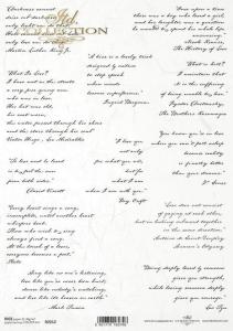 Papier ryżowy A4 R2212 napis b/cz Poezja cytaty EN