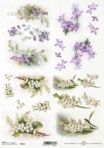 Papier ryżowy A4 R2193 Kwiaty wiosenne konwalie i maciejki