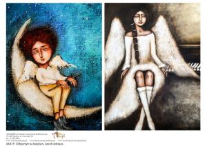 Papier SOFT A4 Chłopczyk na księżycu. Anioł siedzący. A4R19