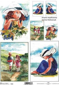 Papier ryżowy A4 R0110 dziewczynka w kapeluszu