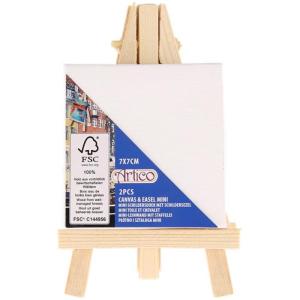 Sztaluga malarska i blejtram 7x7cm ( 2 kpl )