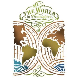 Szablon 21x30cm mapa demisfera