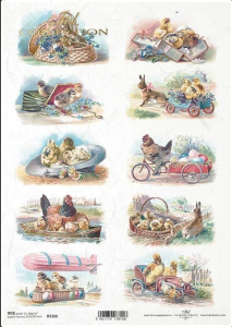 Papier ryżowy A4 R2166 Wielkanocne zwierzaki WN