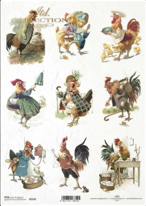 Papier ryżowy A4 R2165 Kura i kogut WN