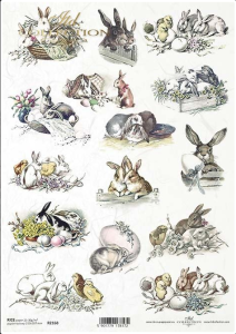 Papier ryżowy A4 R2168 Zające mix WN