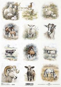 Papier ryżowy A4 R2348 Zwierzęta farmy