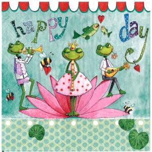 Serwetka Żaby grające na instrumentach