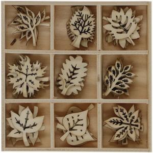 Listki drewniane  pudełku 45sztuk