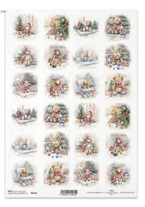 Papier ryżowy A4 R2449 Misie i laleczki x 24