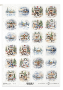 Papier ryżowy A4 R2450 Scenki koniki i karuzele x 24