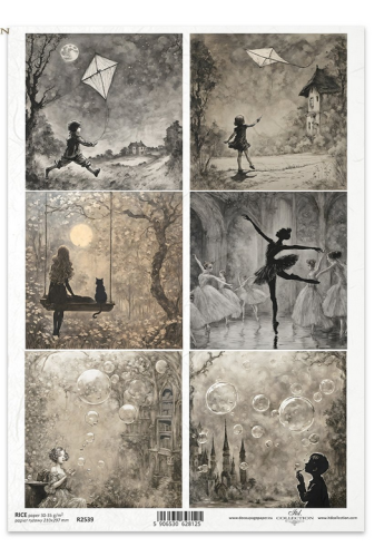 Screenshot 2024-12-13 at 09-16-02 papier ryżowy do decoupage R2539 Lost in a Fairy Tale Black & White Czarny & Biały tajemnica dzieci chłopiec dziewczynka latawce na wietrze.png
