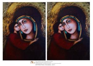 Papier ryżowy A4I29 Matka Boska z Dzieciątkiem (wzór 5- format A5)