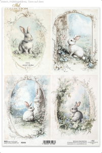 Papier ryżowy A4 R2568 Króliki w ramce