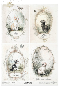 Papier ryżowy A4 R2567 Kotki w ramce