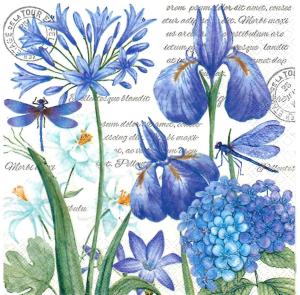 Serwetka MAKI 1 sztuka - Kwiaty i ważka