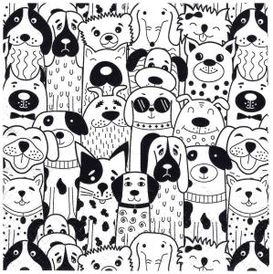 Serwetka TETE 1 sztuka - psy czarno białe