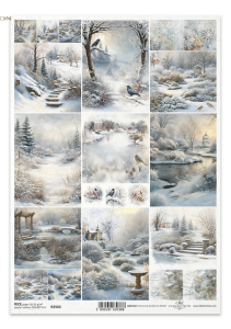 Papier ryżowy A4 R2560 scenki zimowe