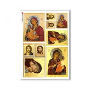 Papier ryżowy A5 Ikony 9szt A-0048