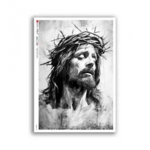 Papier ryżowy A4 Jezus w koronie cierniowej 0179