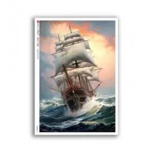 Papier ryżowy A4 Statek 0073