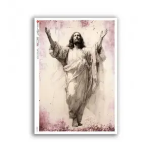 Papier ryżowy A4 Jezus Zmartwychwstały C-0174