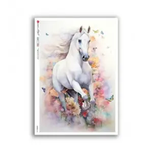 Papier ryżowy A4 Koń biały 0243