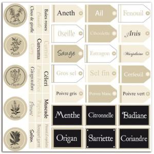 Papier scrap 1 kartka 30x30cm etykietki