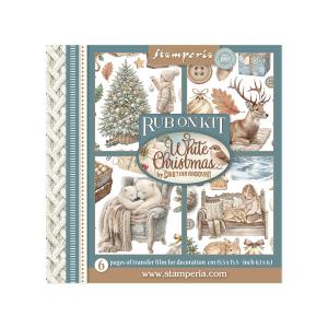 Rub-On transfer White Christmas zestaw 15,5x15,5 6 sztuk DFLRX21