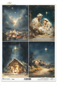 Papier ryżowy A4 r2868 Szopka 4 scenki