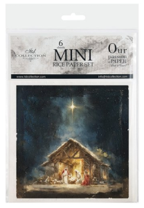 Papier ryżowy mini zestaw 6sztuk 15x15cm RSM299 Szopka scenki (owca)